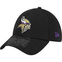 New Era Men's Minnesota Vikings Top Visor 39Thirty Black Stretch Fit Hat