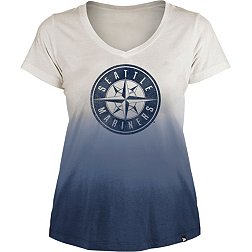 MLB Baseball 5th & Ocean Womens Seattle Mariners T-Shirt Top L Blue  V-Neck NWT