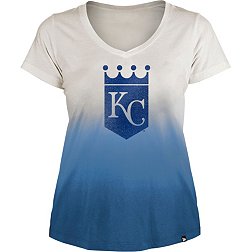 New Era Women's Kansas City Royals Blue Dipdye Scoop V-Neck