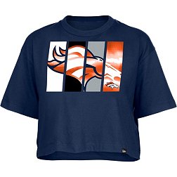 New Era Women's Denver Broncos Panel Boxy Navy T-Shirt