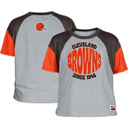 New Era Women's Cleveland Browns Color Block Grey T-Shirt