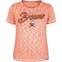 New Era Women's Cleveland Browns Space Dye Glitter Orange T-Shirt