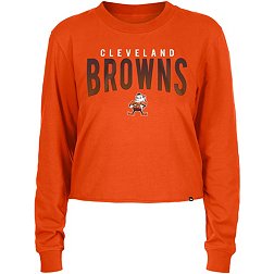 New Era Women's Cleveland Browns Orange Sporty Long Sleeve Crop Top