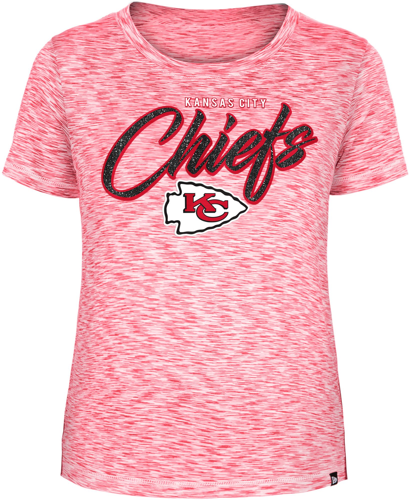New Era Women's Kansas City Chiefs Space Dye Glitter Red T-Shirt - Women's Chiefs Apparel