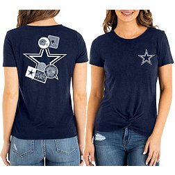 New Era Women's Dallas Cowboys Twist Front Navy T-Shirt