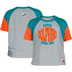New Era Women's Miami Dolphins Color Block Grey T-Shirt