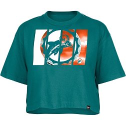 New Era Women's Miami Dolphins Panel Boxy Aqua T-Shirt