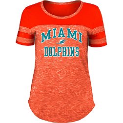 New Era Women's Miami Dolphins Arch Space Dye Orange T-Shirt