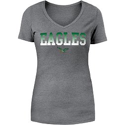 New Era Women's Philadelphia Eagles Legacy Graphic Grey V-Neck T-Shirt