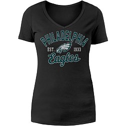 New Era Women's Philadelphia Eagles Arch Name Black T-Shirt