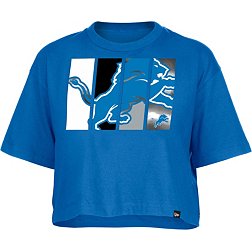 New Era Women's Detroit Lions Panel Boxy Blue T-Shirt