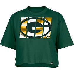 New Era Women's Green Bay Packers Panel Boxy Dark Green T-Shirt