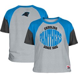 New Era Women's Carolina Panthers Color Block Grey T-Shirt