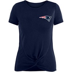 New Era Women's New England Patriots Twist Front Navy T-Shirt