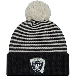 L.A.Raiders NFL New Era Pom Ball Black Knit Hat Cap Beanie