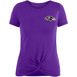 New Era Women's Baltimore Ravens Twist Front Purple T-Shirt