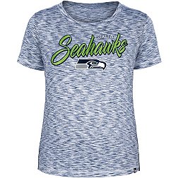 New Era Women's Seattle Seahawks Space Dye Glitter Navy T-Shirt