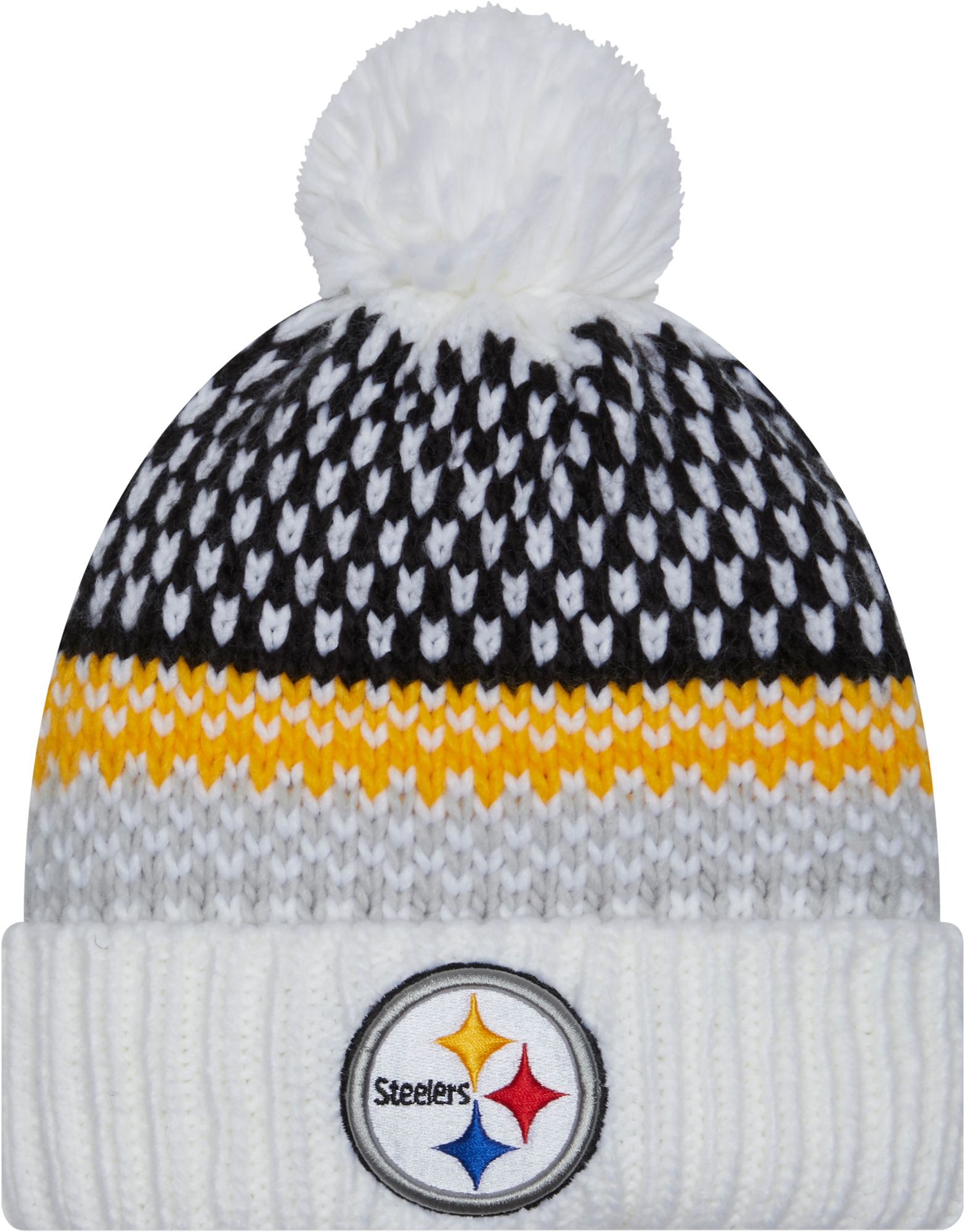 New Era Women's Pittsburgh Steelers 2023 Sideline White Knit Beanie