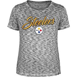New Era Women's Pittsburgh Steelers Space Dye Glitter Black T-Shirt