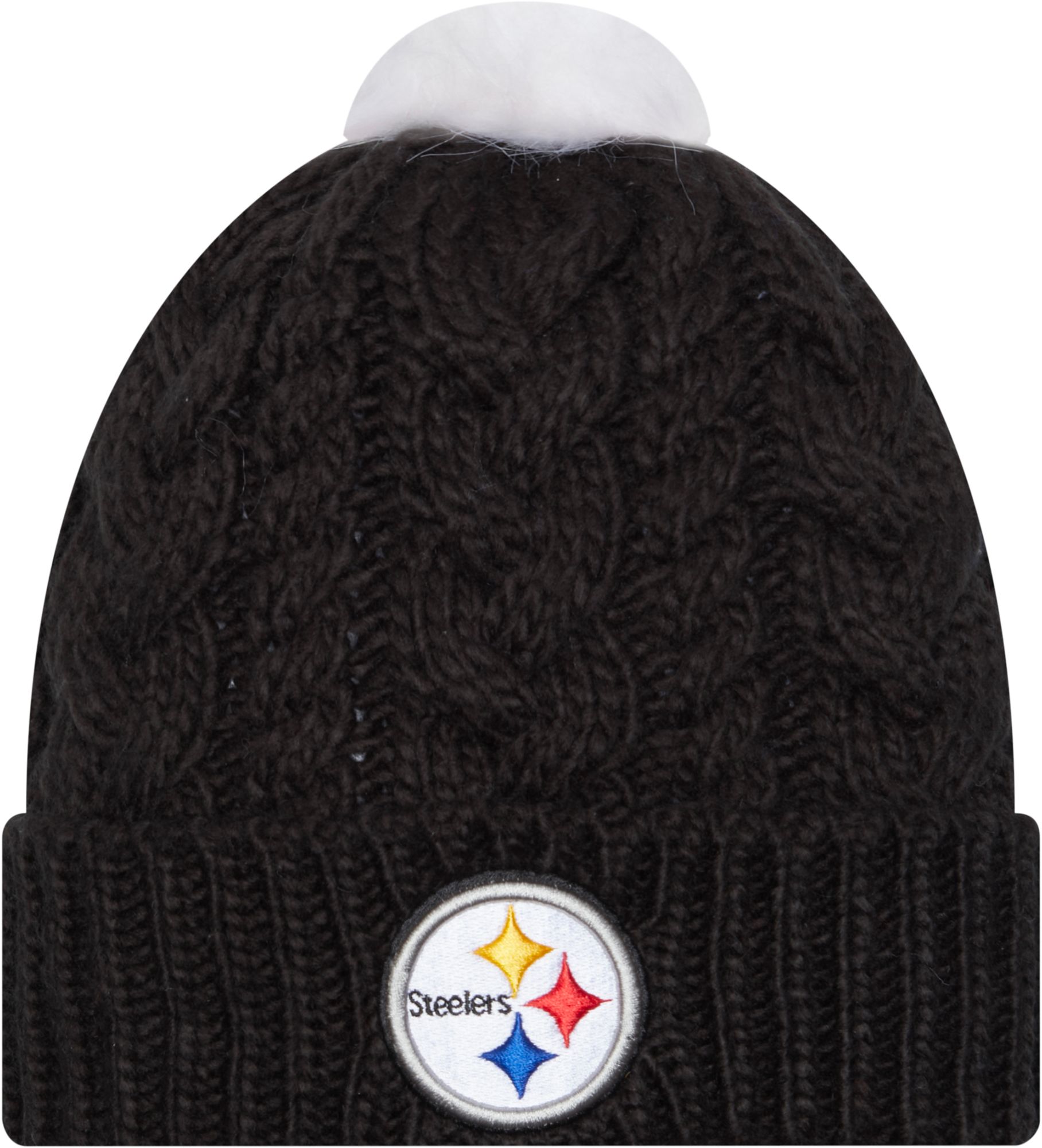 New Era Women's Pittsburgh Steelers Throwback Pom Knit Beanie