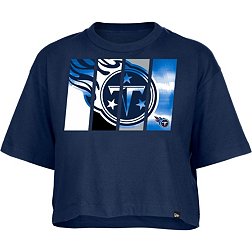 New Era Women's Tennessee Titans Panel Boxy Navy T-Shirt