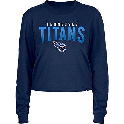 New Era Women's Tennessee Titans Navy Sporty Long Sleeve Crop Top