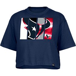 New Era Women's Houston Texans Panel Boxy Navy T-Shirt