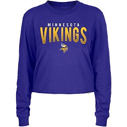 New Era Women's Minnesota Vikings Purple Sporty Long Sleeve Crop Top