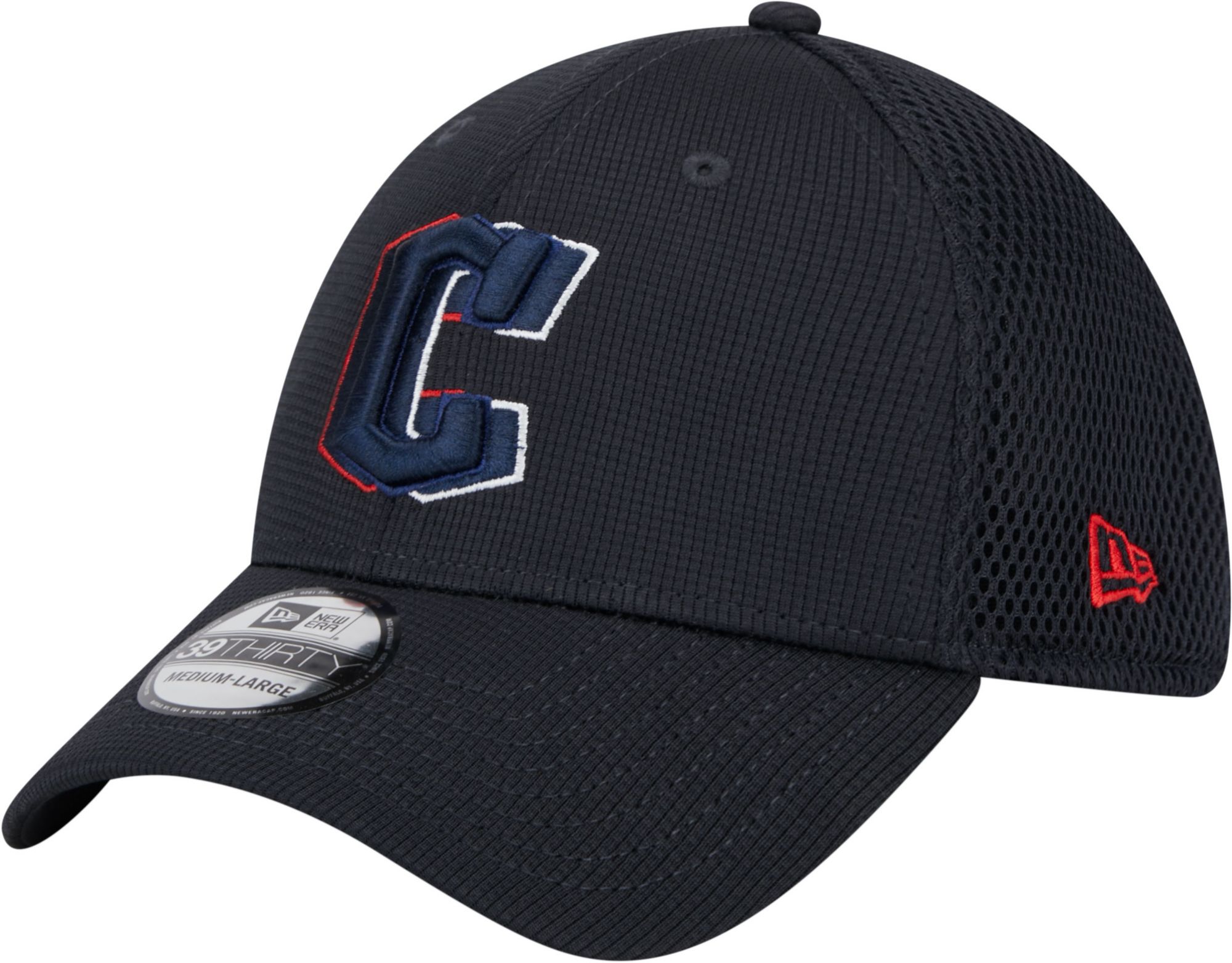 New Era Youth Cleveland Guardians Navy 39THIRTY Overlap Stretch Fit Hat