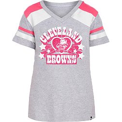Girls Youth Pink Cleveland Browns Prime Pullover Hoodie