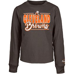 New Era Little Kids' Cleveland Browns Script Brown Long Sleeve T-Shirt