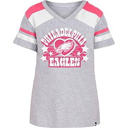 New Era Women's Philadelphia Eagles Space Dye Glitter Green T-Shirt