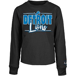 New Era Little Kids' Detroit Lions Script Grey Long Sleeve T-Shirt