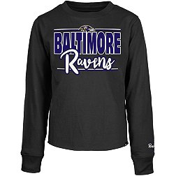 New Era Little Kids' Baltimore Ravens Script Black Long Sleeve T-Shirt