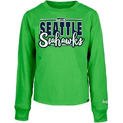 New Era Little Kids' Seattle Seahawks Script Green Long Sleeve T-Shirt