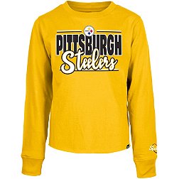 New Era Little Kids' Pittsburgh Steelers Script Gold Long Sleeve T-Shirt