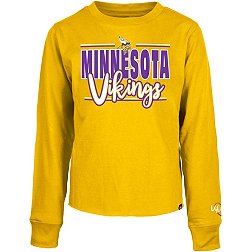 New Era Little Kids' Minnesota Vikings Script Gold Long Sleeve T-Shirt