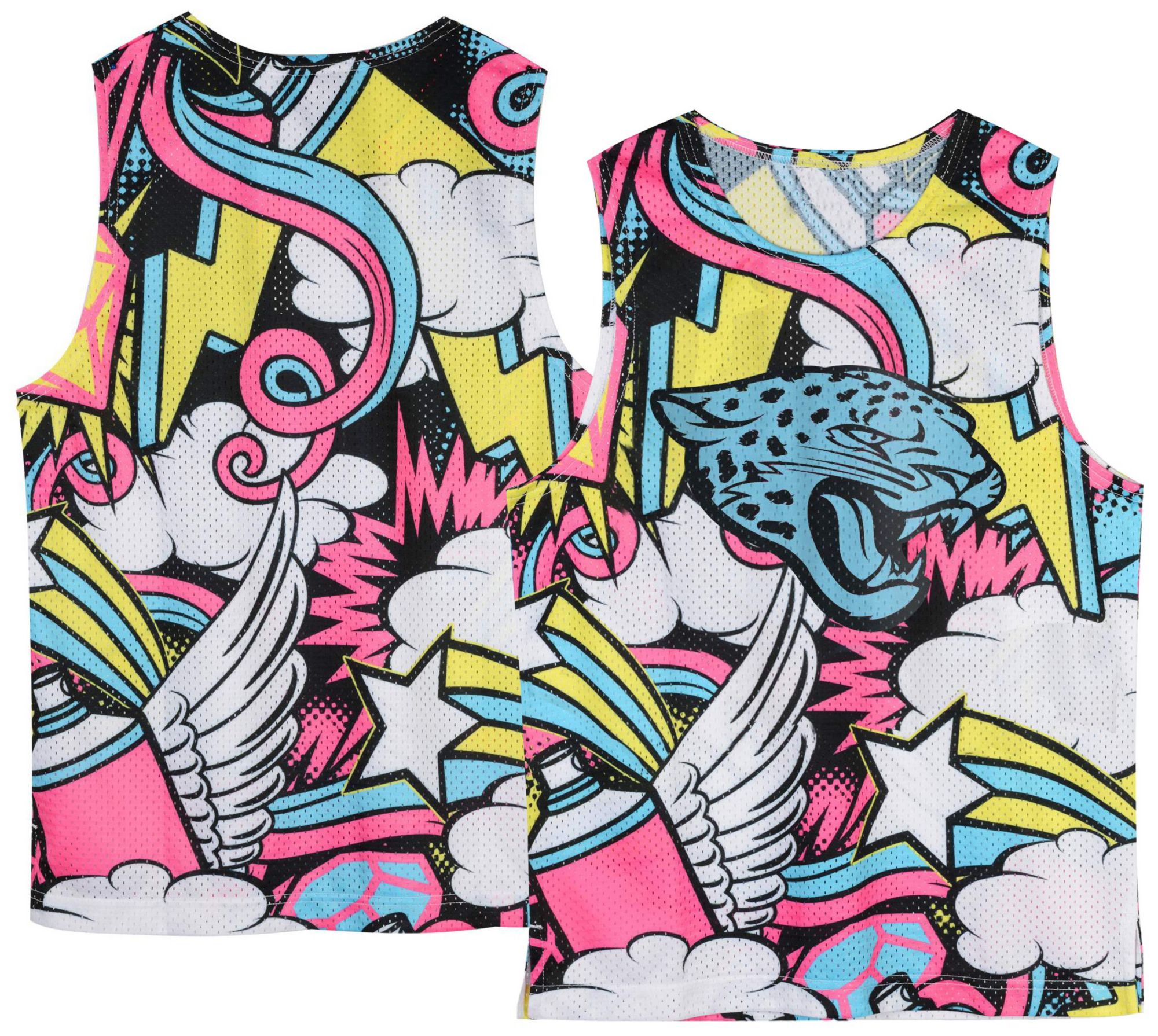 NFL Team Apparel Youth Jacksonville Jaguars Mesh Pop Culture Tank Top