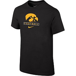 Nike Youth Iowa Hawkeyes Black Football Core Cotton T-Shirt