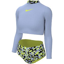 Nike Girls' Long Sleeve Crop Top with High Waist Swim Bottom