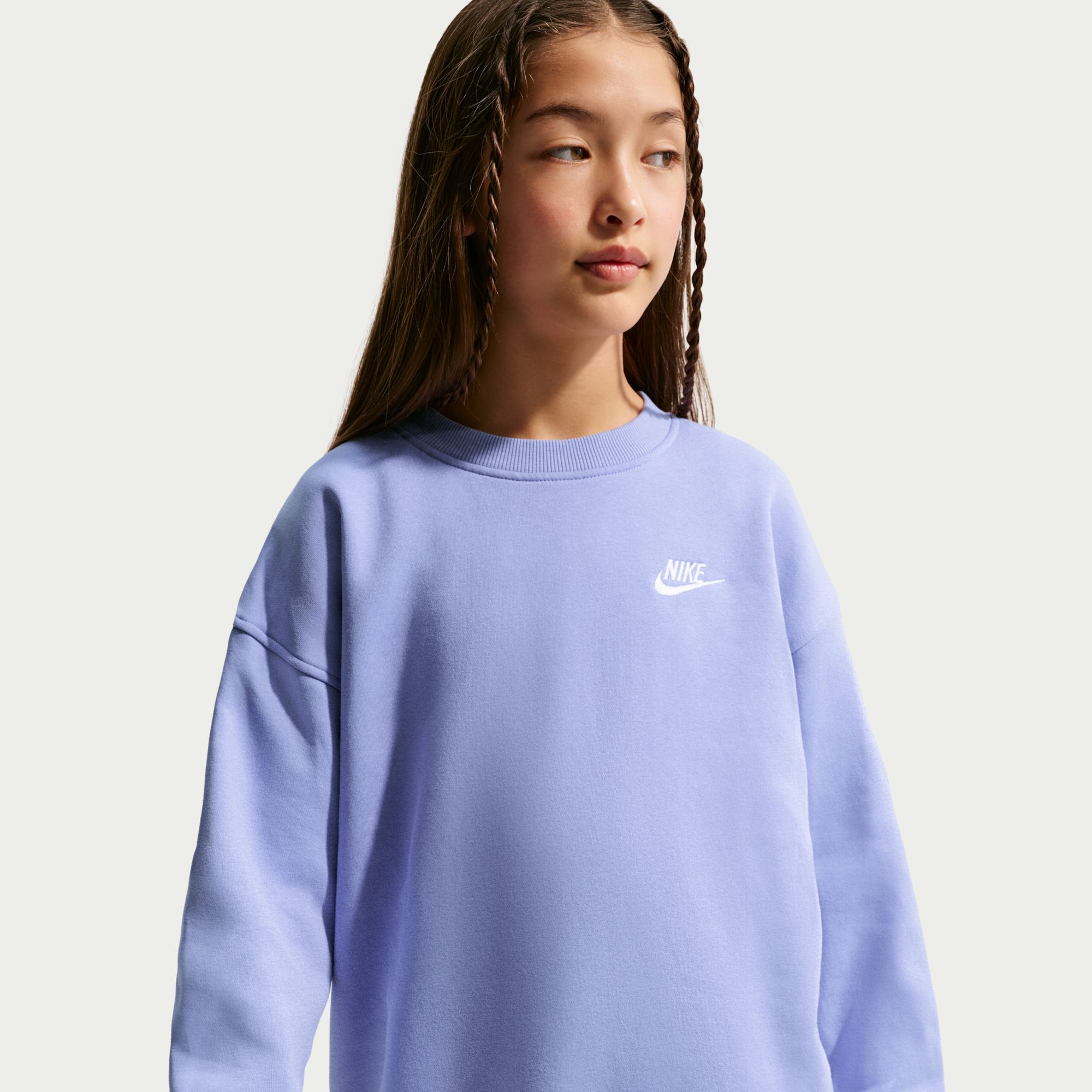 Nike Girls' Sportswear Club Fleece Oversized Sweatshirt