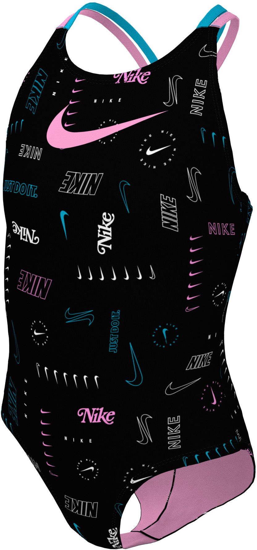 Nike Girls' Logo Toss Spiderback One Piece Swimsuit