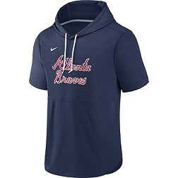 Nike Men's Atlanta Braves Navy Springer Short Sleeve Hoodie