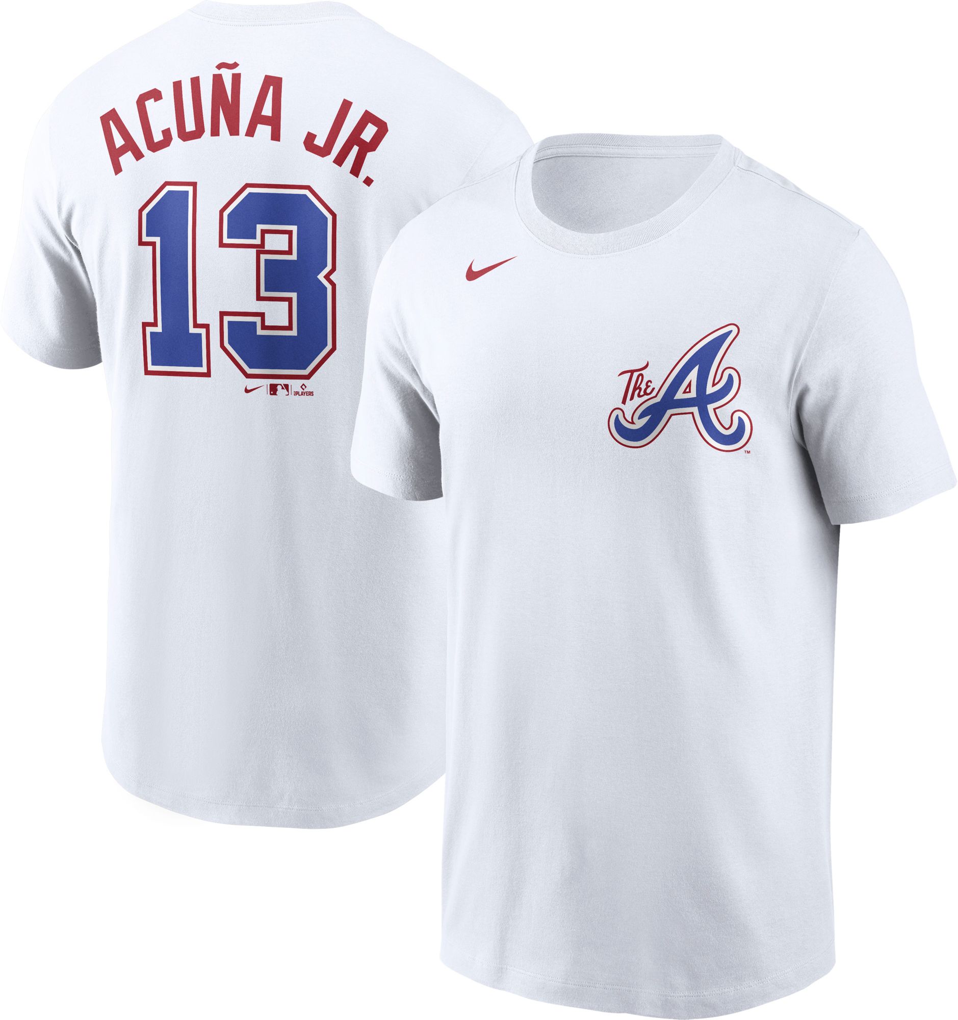 Nike Men's Replica Atlanta Braves Acuna Jr. #13 Red Cool Base Jersey