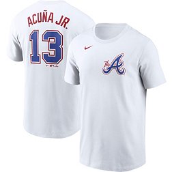 Nike Men's Atlanta Braves Ronald Acuña Jr. #13 White T-Shirt