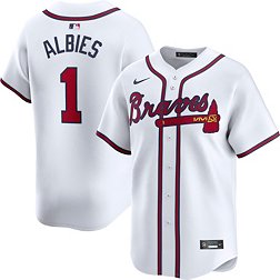 Nike Men's Atlanta Braves Ozzie Albies #1 White Limited Vapor Jersey