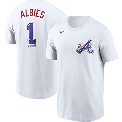 Women's Atlanta Braves Ozzie Albies Puchi Majestic Navy/Red 2018 Players'  Weekend Cool Base Jersey