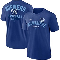 Nike Men's Milwaukee Brewers Blue Cooperstown Rewind T-Shirt
