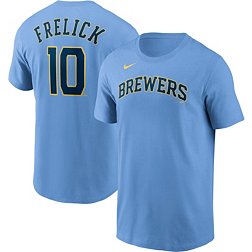 Nike Men's Milwaukee Brewers Sal Frelick #10 Light Blue T-Shirt