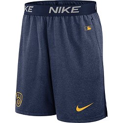 Nike Men's Milwaukee Brewers Navy Authentic Collection Knit Shorts